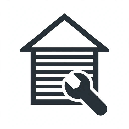 Line icon of a damaged siding board being replaced with hand tools nearby